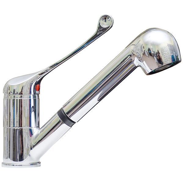 Смеситель для раковины с локтевой (хирургический) с выдвижной лейкой ...